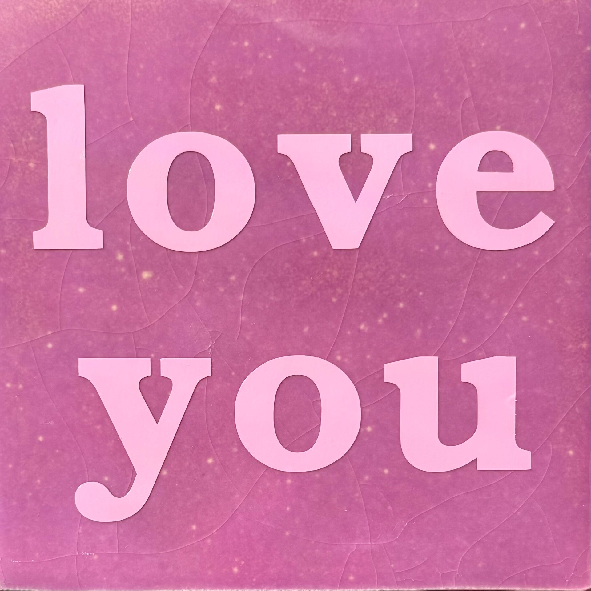 Love you tegeltje paars/roze