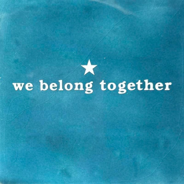 We belong together tegeltje blauw/wit
