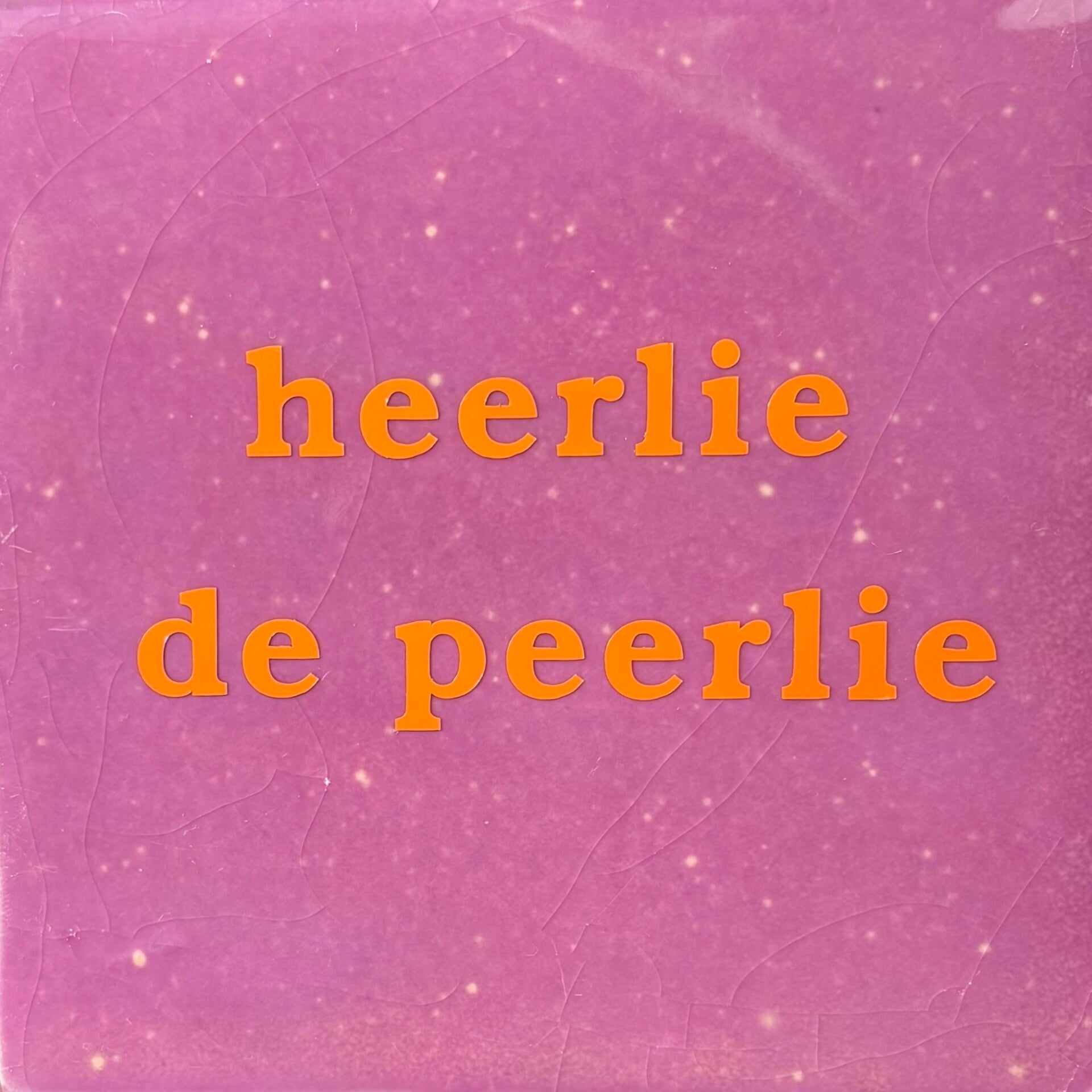 Heerlie de peerlie tegeltje paars/oranje