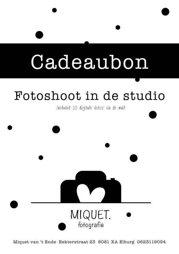 Fotoshoot in de studio 1-5 personen 10 foto's