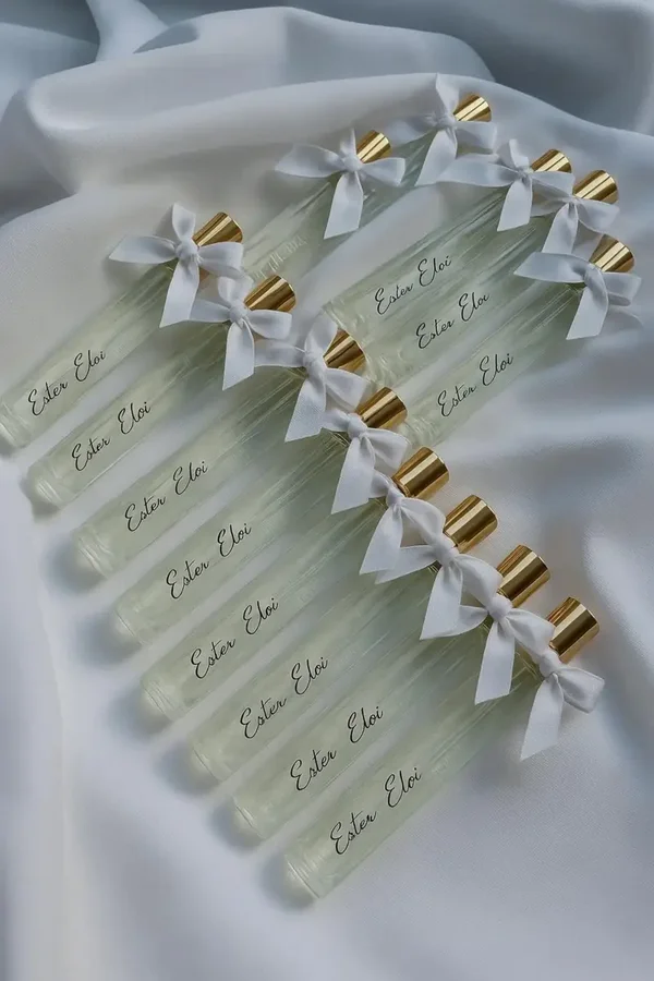 Detalle para invitado boda | Tubos de perfume personalizados con vinilo – Detalle elegante para boda, comunión o bautizo