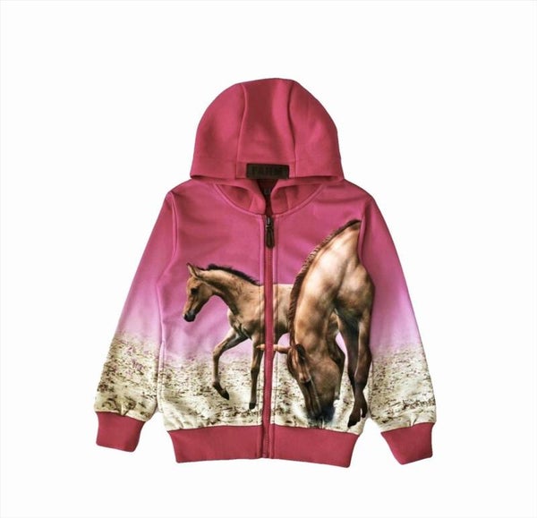 Vest pink met paarden F97