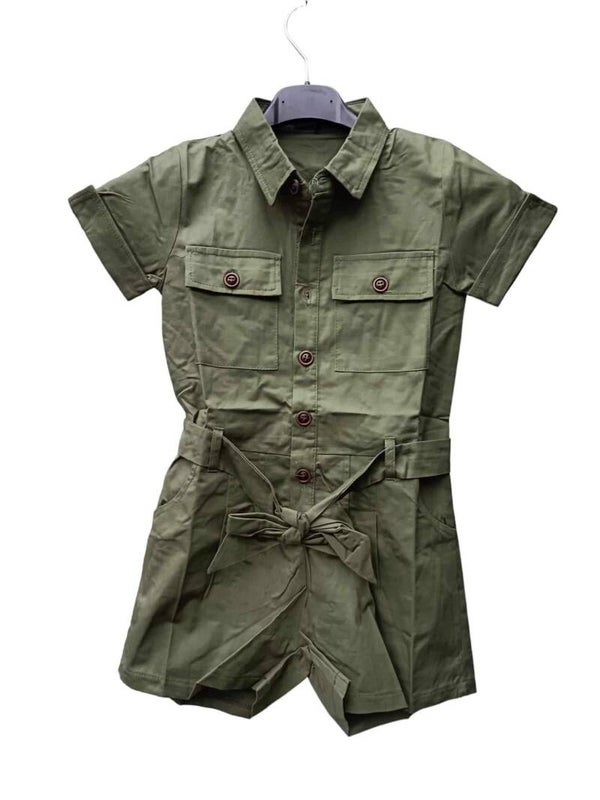 Jumpsuit kort army green