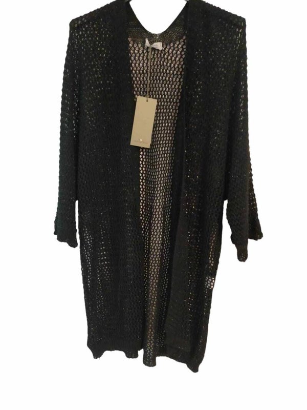 Gehaakt vest met glitters zwart