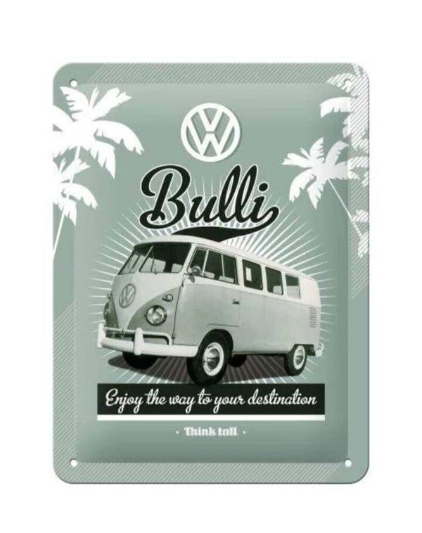 Blikken bord 15 x 20 cm VW Bully