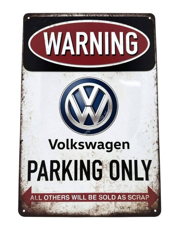 Metaalbord VW parking only