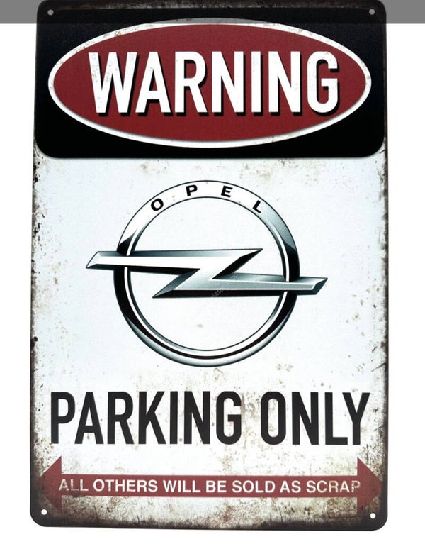 Metaalbord parking only