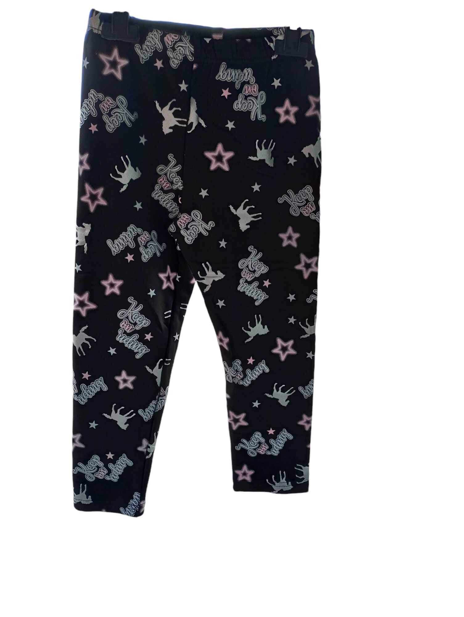 Legging paard en ster roze