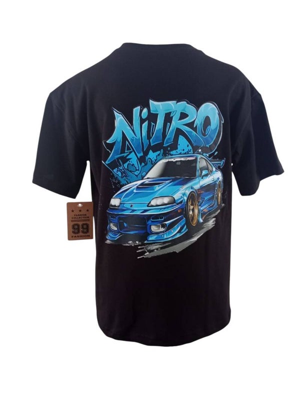Zwart T-Shirt met Nitro car IC07