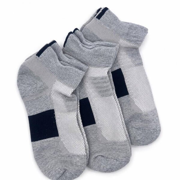Premium Athletic Ankle Socks Thick Cushioned Breathable Soft Comfort Gray 3 Pairs