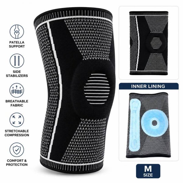 Knee Brace with Side Stabilizers & Patella Support – Compression Knee Sleeve,