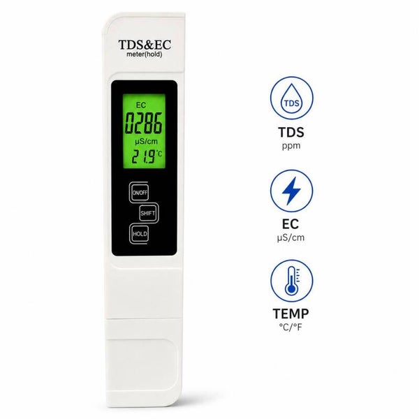 Portable TDS & EC Water Quality Meter Digital Tester LCD Display 0-9990ppm