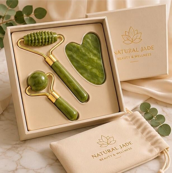 Jade Glow Facial Roller & Gua Sha Set