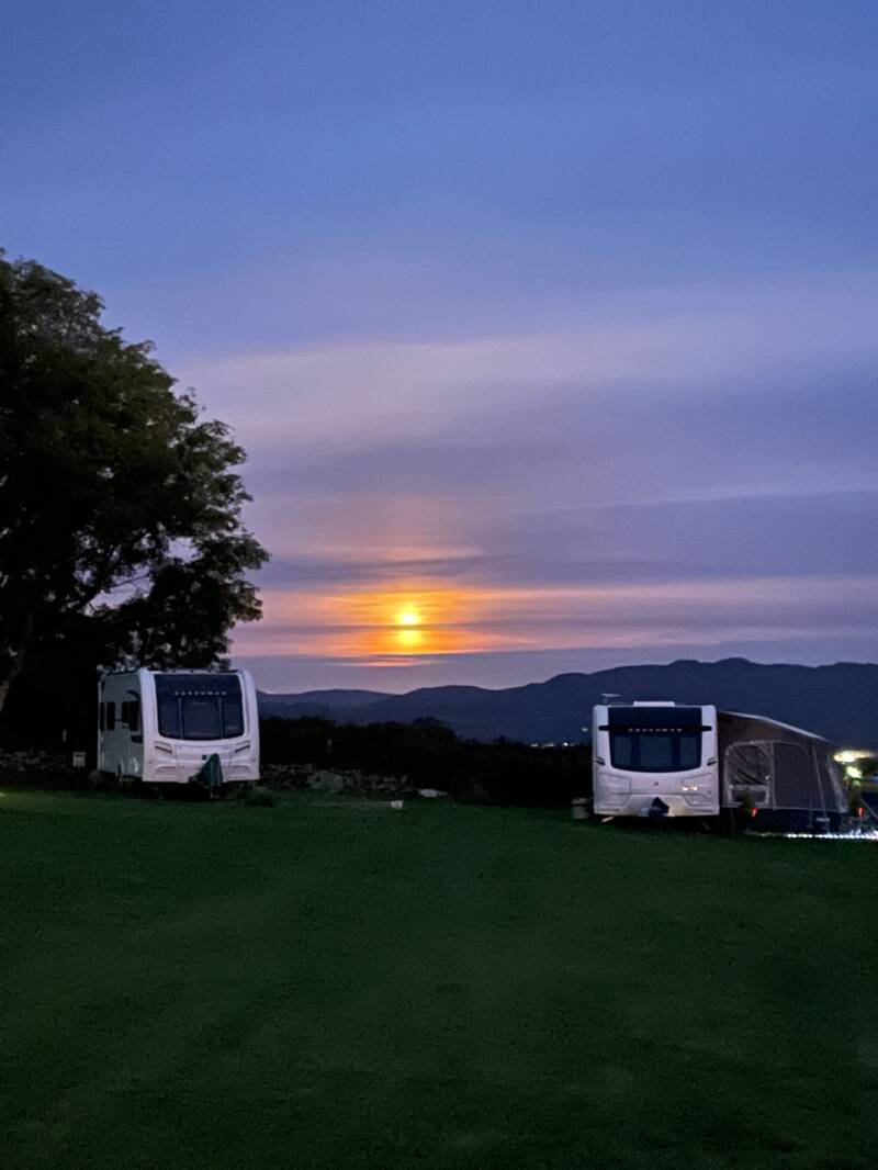 Glan Byl touring pitches, sunrise