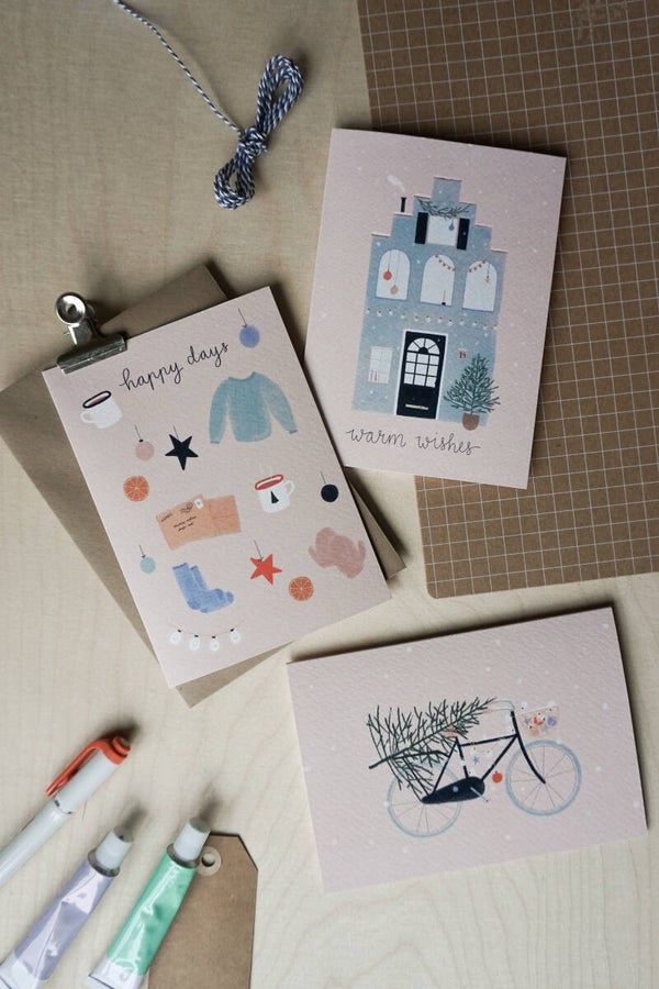 Kerstkaarten, set van 3