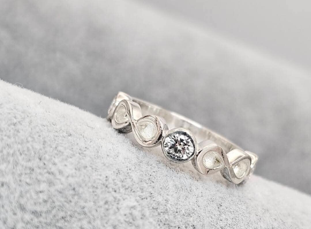 DOUBLE INFINITY CZ ETERNITY 925 SILVER RING