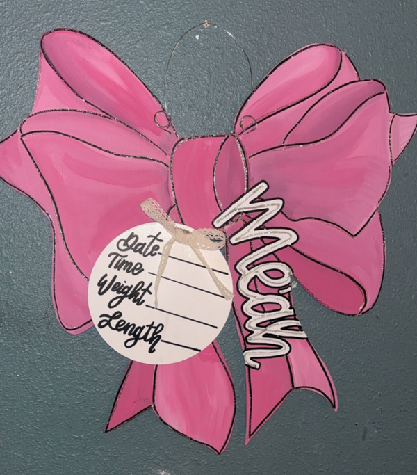 Wooden Birth Announcement Door Hanger