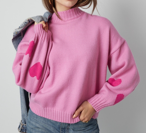 Heart knit trui
