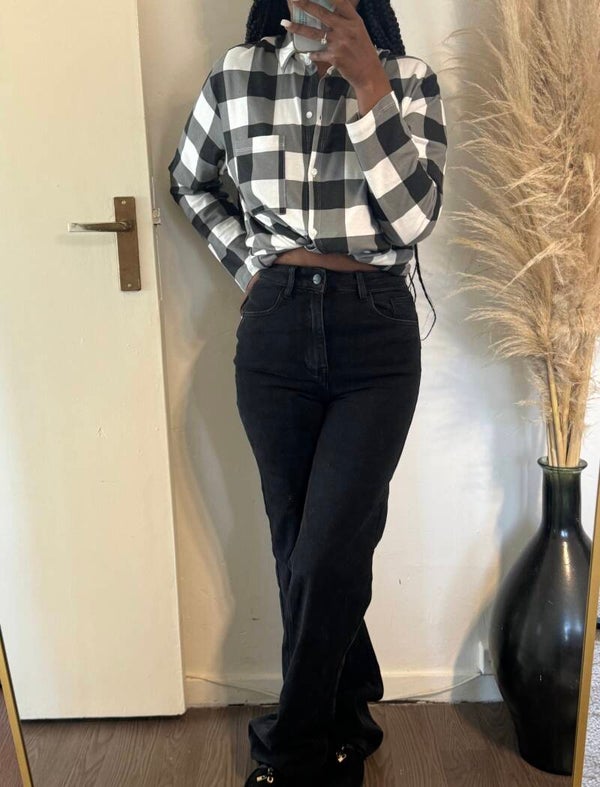 ALEXA EXTRA LONG STRAIGHT LEG JEANS  BLACK