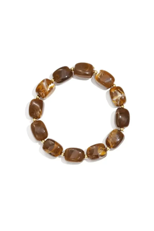 Armband met acryl kralen bruin