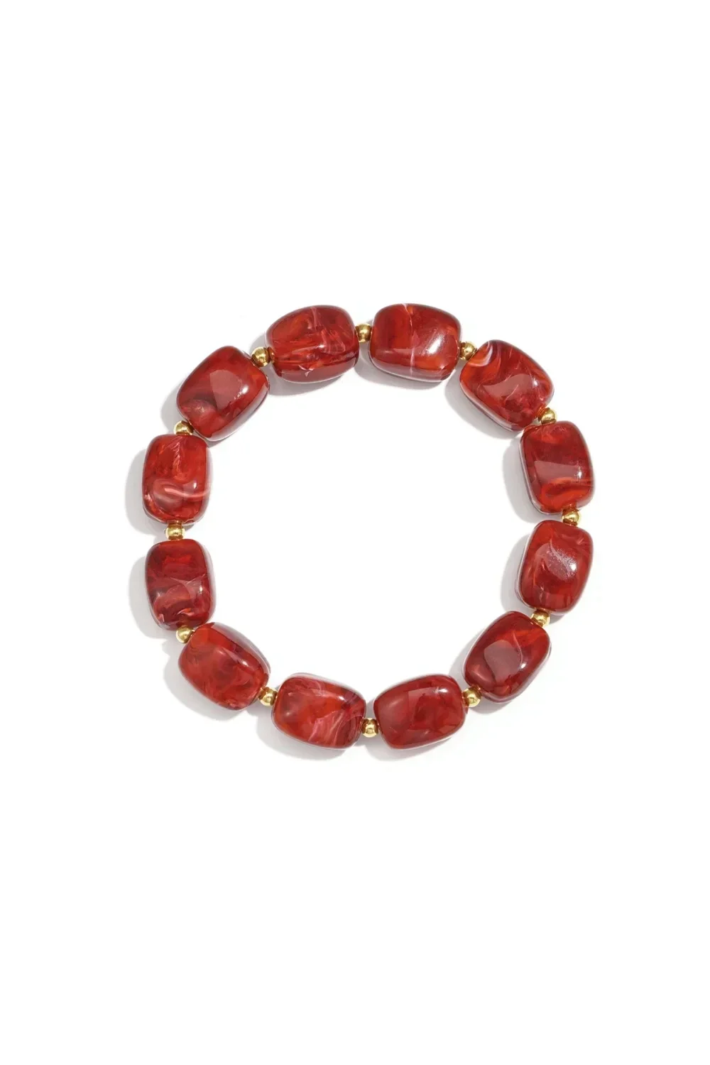 Armband met acryl kralen rood