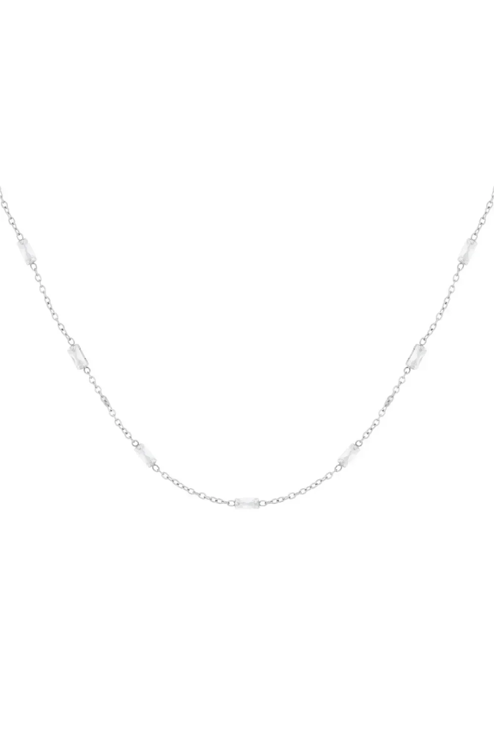 Diamond glow ketting zilver
