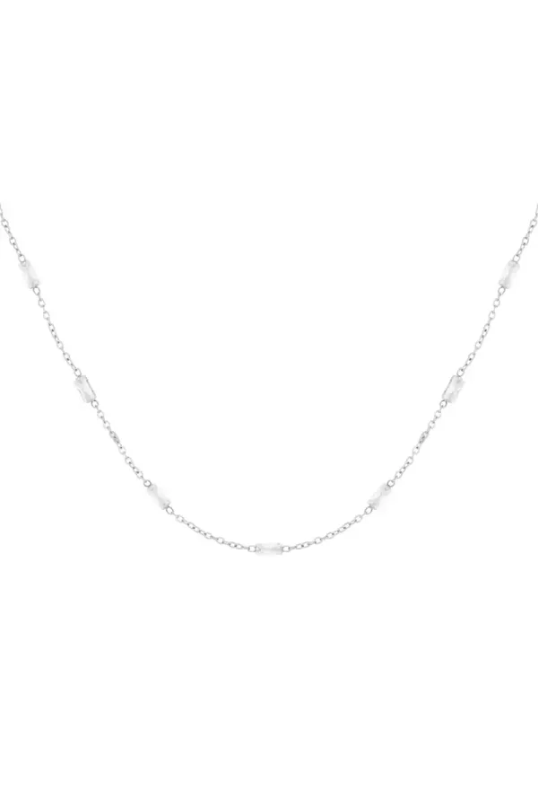 Diamond glow ketting zilver