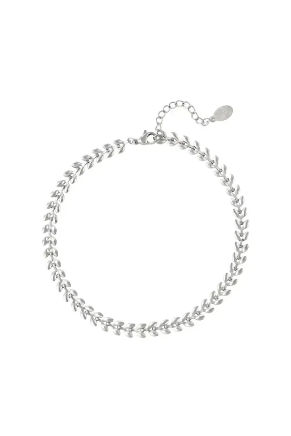 Enkelbandje bladeren zilver