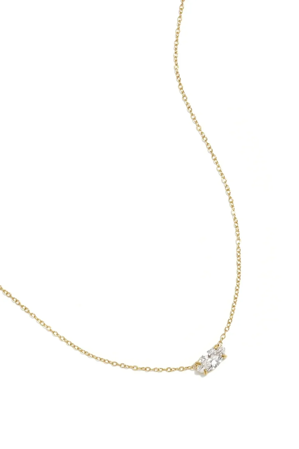 Ketting met ovaal steentje goud