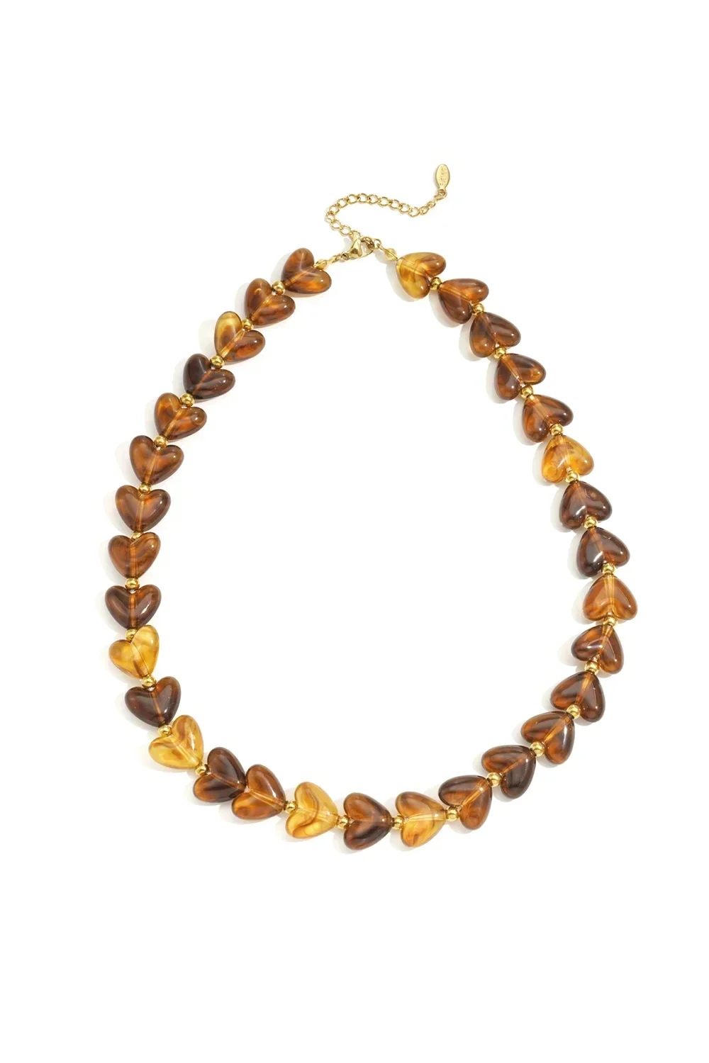 Hartjes ketting bruin
