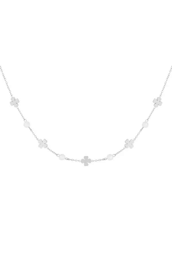 Ketting klavertjes zilver