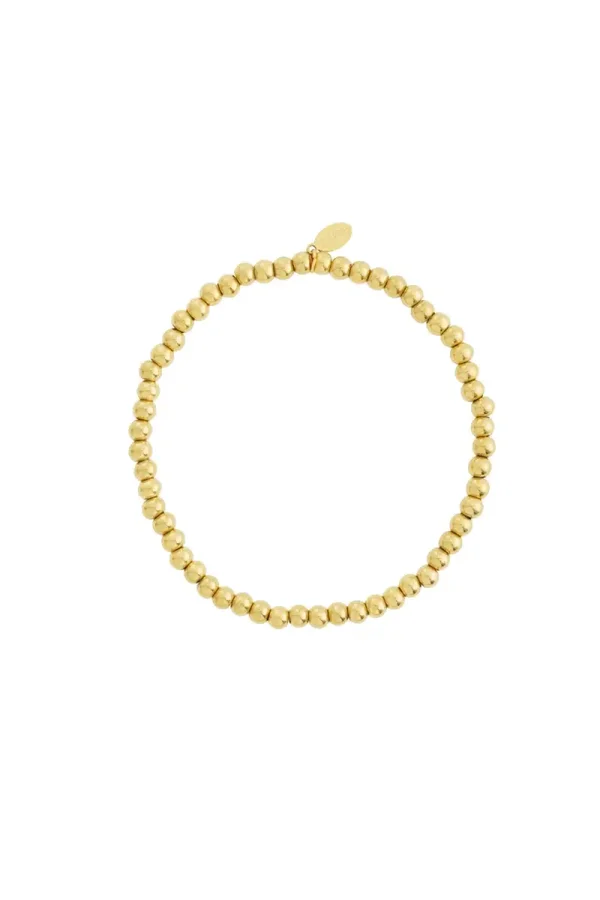 Kralenarmband goud 4 mm