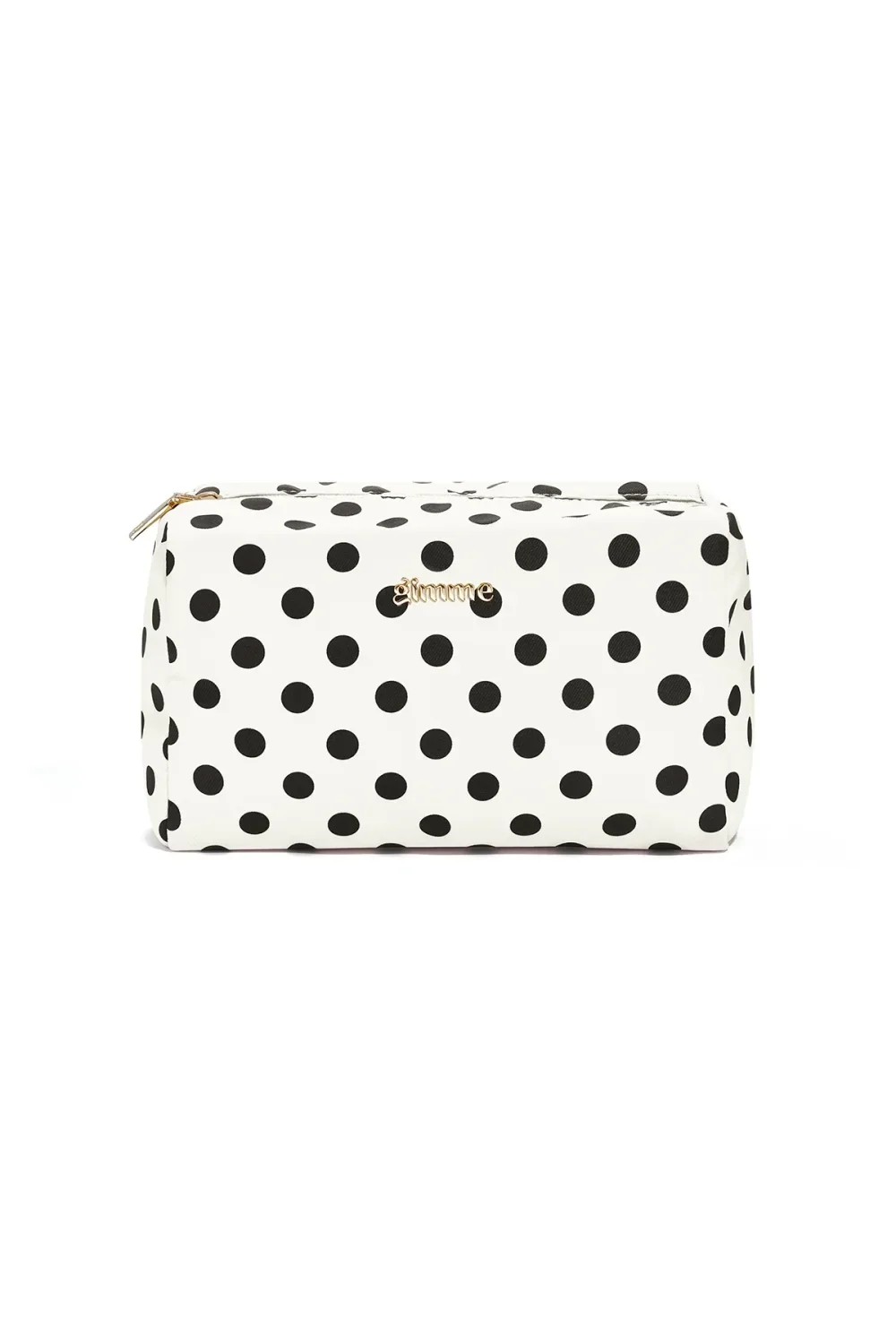 Make-up tas wit met zwarte stippen