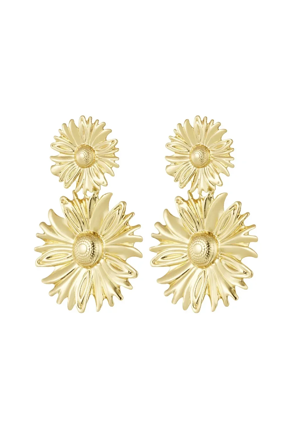 Oorbellen bloemen goud