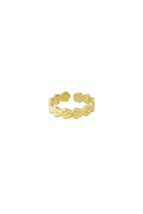 Bloemetjes ring goud