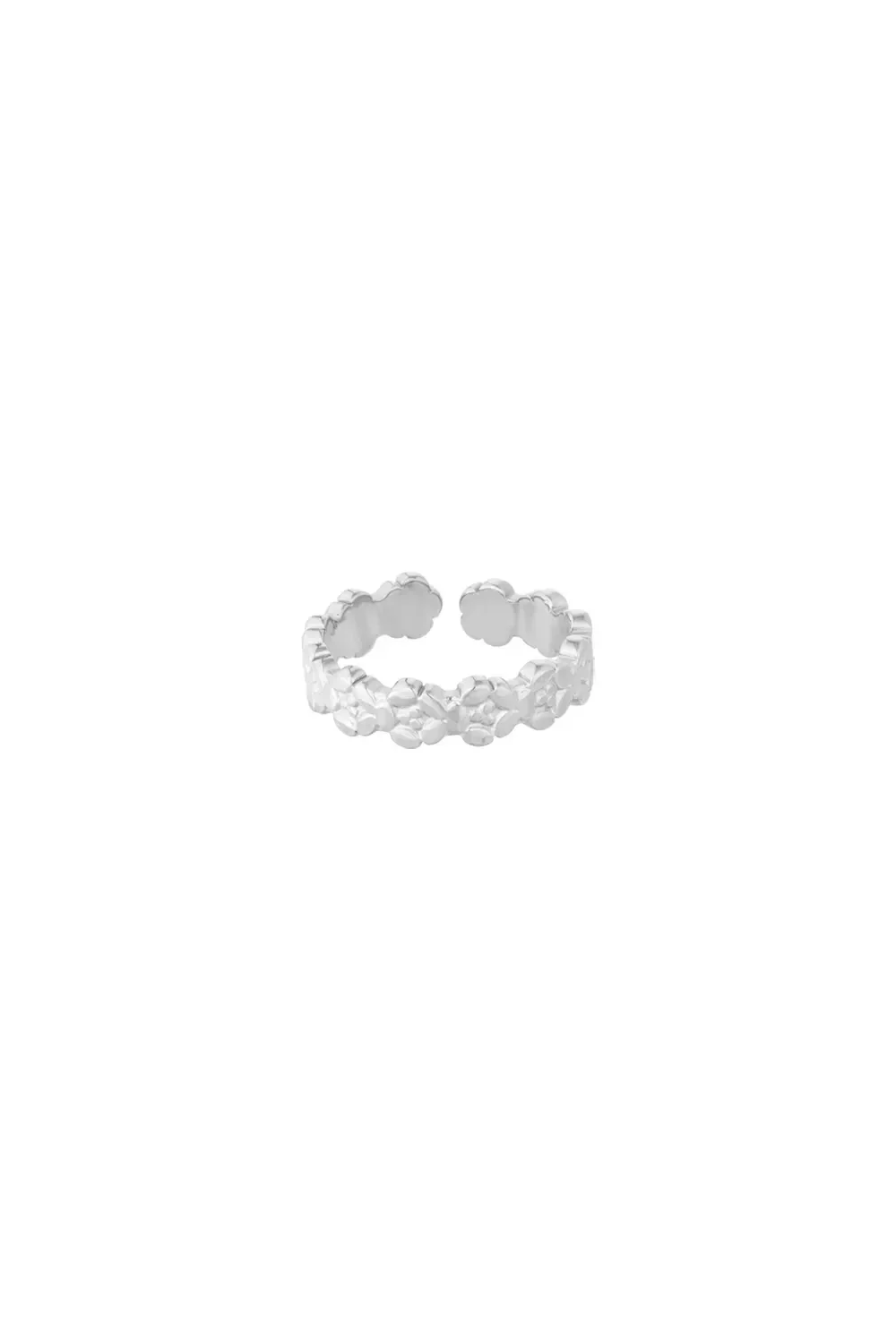 Bloemetjes ring zilver