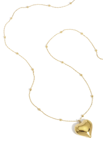 Lange hartjesketting goud