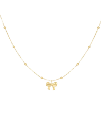 Ketting met strikje en bolletjes