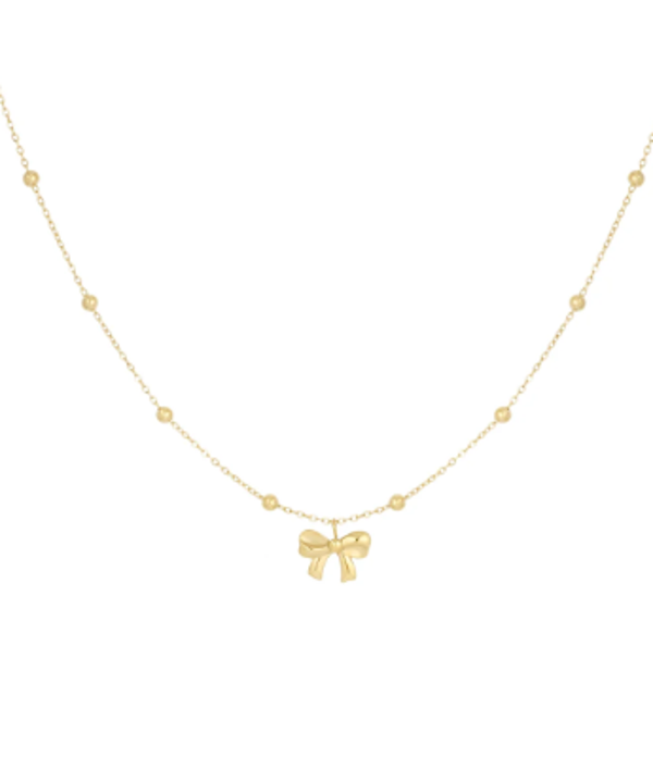 Ketting met strikje en bolletjes