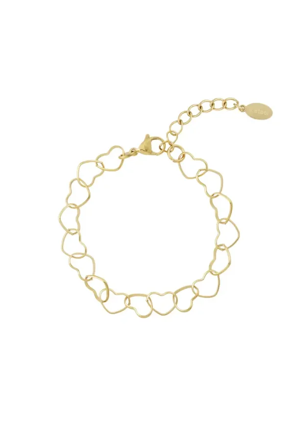 Armband hartjesketting goud