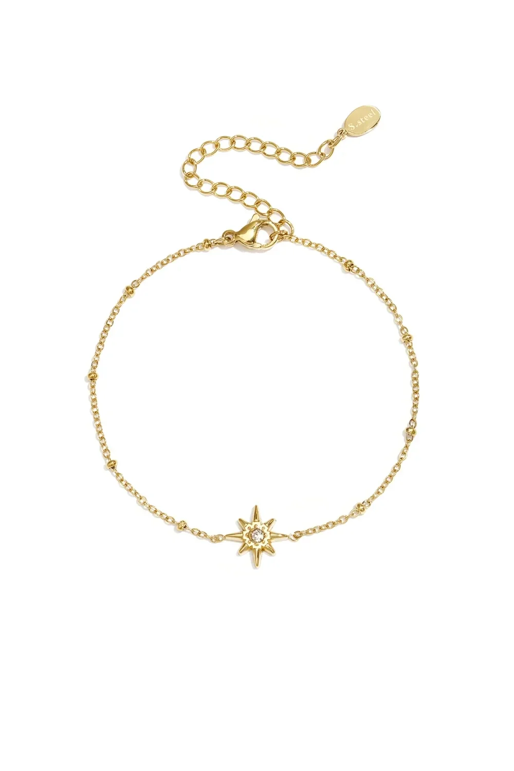 Armband vallende ster met steentje goud