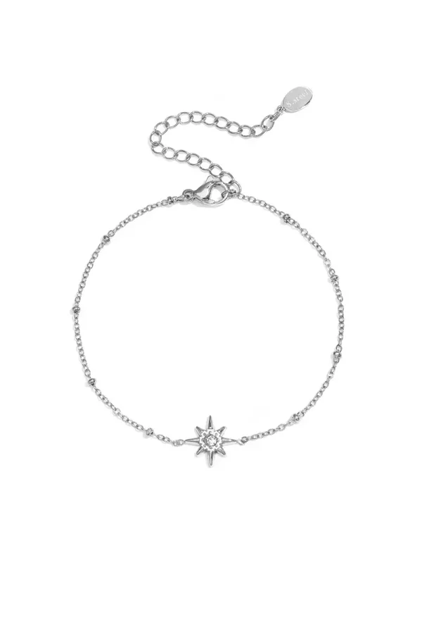 Armband vallende ster met steentje zilver