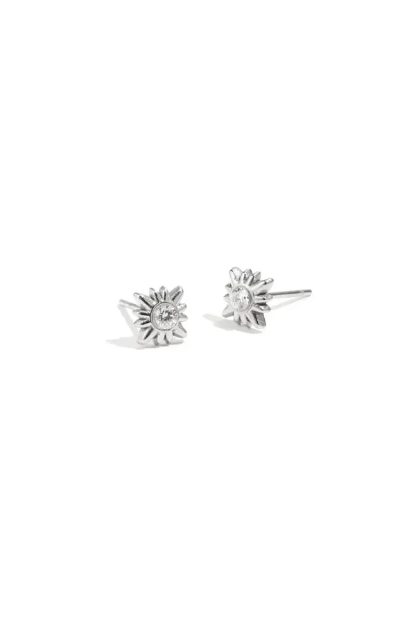Stud oorbellen vonken zilver