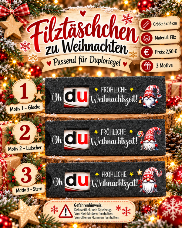"Oh [Du] fröhliche Weihnachtszeit,  Filztasche