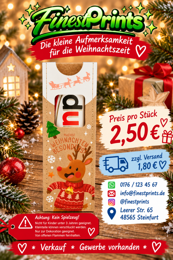 Filztasche beige, "(Du) machst Weihnachten besonders"