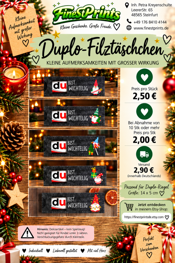 Filztasche anthrazit "Du bist wichtelig"