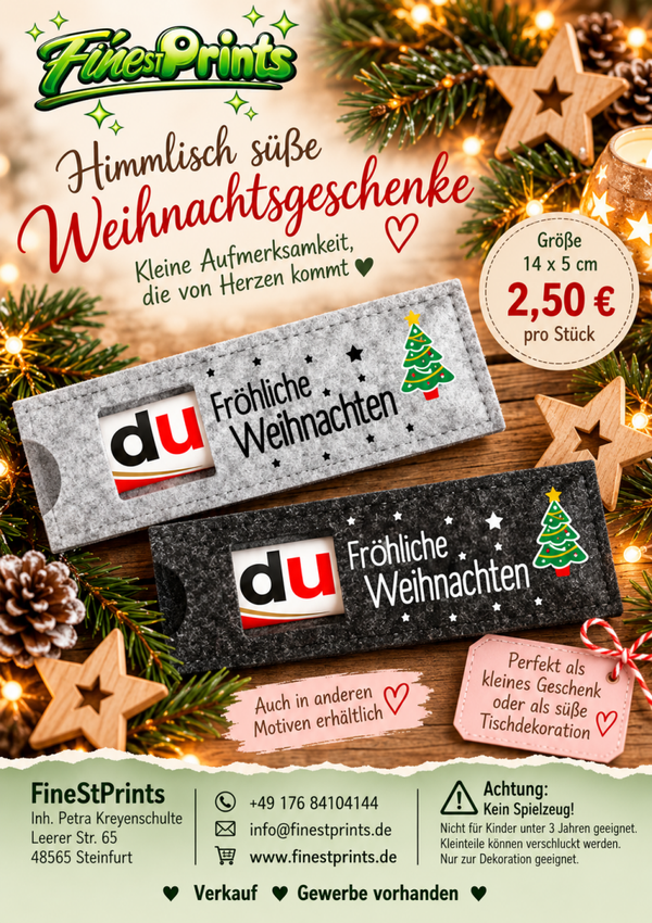 Filztasche anthrazit und grau "Fröhliche Weihnachten"