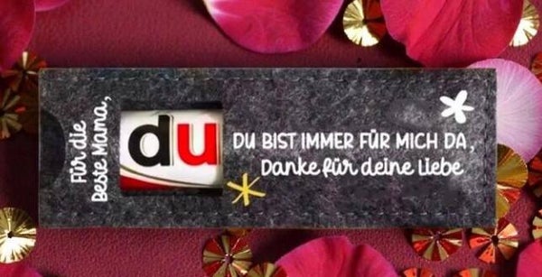 Filztasche für Schokoriegel, Aufdruck: "Alles Liebe zum Muttertag"