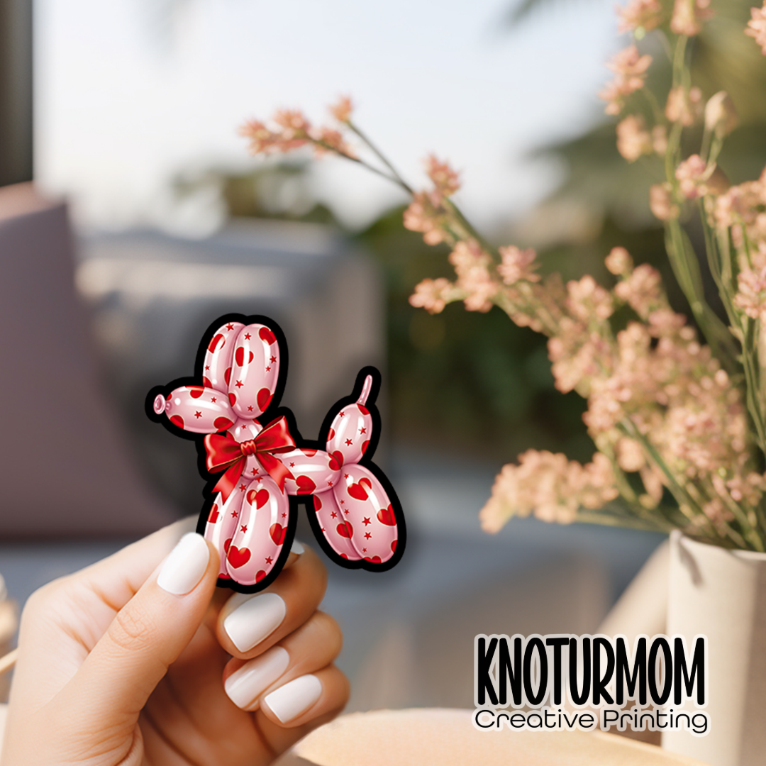Valentines's Balloon Dog Sticker