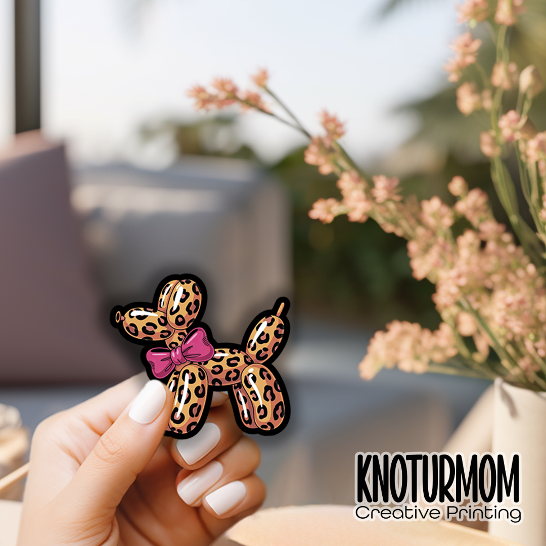 Leopard Balloon Dog Sticker